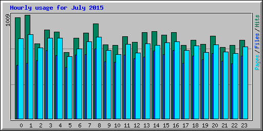 Hourly usage for July 2015