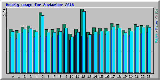 Hourly usage for September 2016